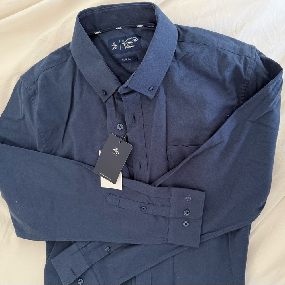 Original Penguin Men's Navy Button Down Shirt